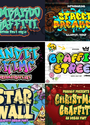 400+ Urban Graffiti Font Bundle TTF & OTF Commercial License