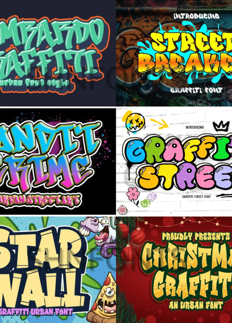 400+ Urban Graffiti Font Bundle TTF & OTF Commercial License
