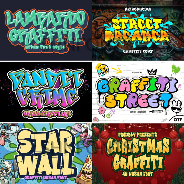 400+ Urban Graffiti Font Bundle TTF & OTF Commercial License
