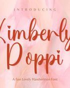 Kimberly Poppi Handwritten Signature Font with Heart Script Elements