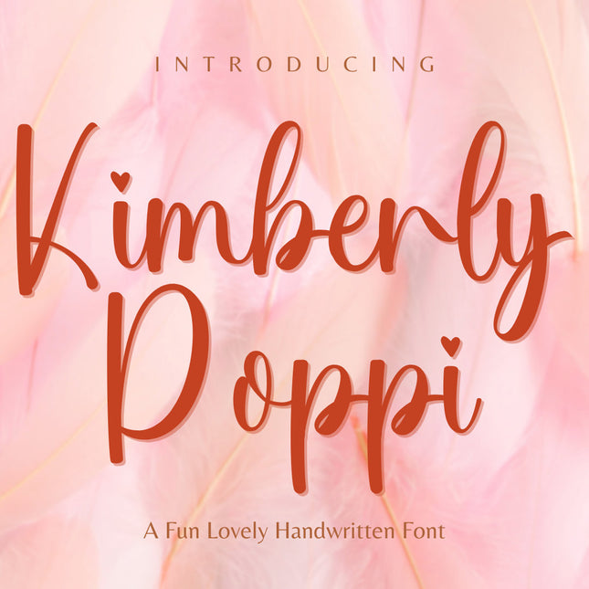 Kimberly Poppi Handwritten Signature Font with Heart Script Elements