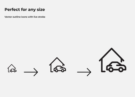 50 Outline Real Estate Icons Pack for Canva Figma Presentations