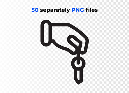 50 Outline Real Estate Icons Pack for Canva Figma Presentations