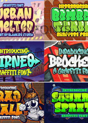 400+ Urban Graffiti Font Bundle TTF & OTF Commercial License