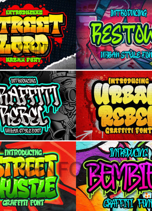 400+ Urban Graffiti Font Bundle TTF & OTF Commercial License