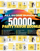 50,000+ Party Favor Canva Template Bundle with Editable Mockups Pack