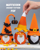 Crochet patterns Halloween gnome bundle with bat and pumpkin, Halloween crochet gnome pattern, Crochet pumpkin pattern, Crochet bat pattern