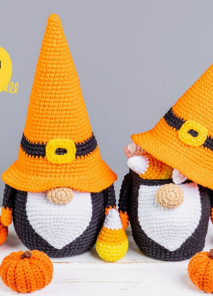 Crochet patterns Halloween gnome bundle with bat and pumpkin, Halloween crochet gnome pattern, Crochet pumpkin pattern, Crochet bat pattern