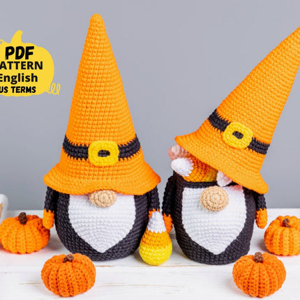 Crochet patterns Halloween gnome bundle with bat and pumpkin, Halloween crochet gnome pattern, Crochet pumpkin pattern, Crochet bat pattern