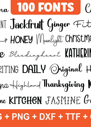 100 Farmhouse Script Font Bundle for Canva, Procreate, Commercial Use