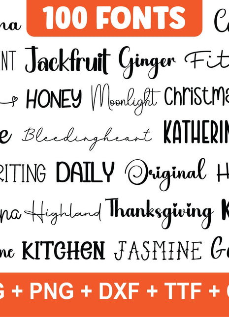 100 Farmhouse Script Font Bundle for Canva, Procreate, Commercial Use