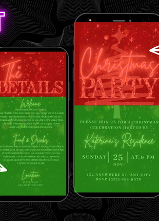 Animated Gold Christmas Party Invitation Video with Editable Canva Template
