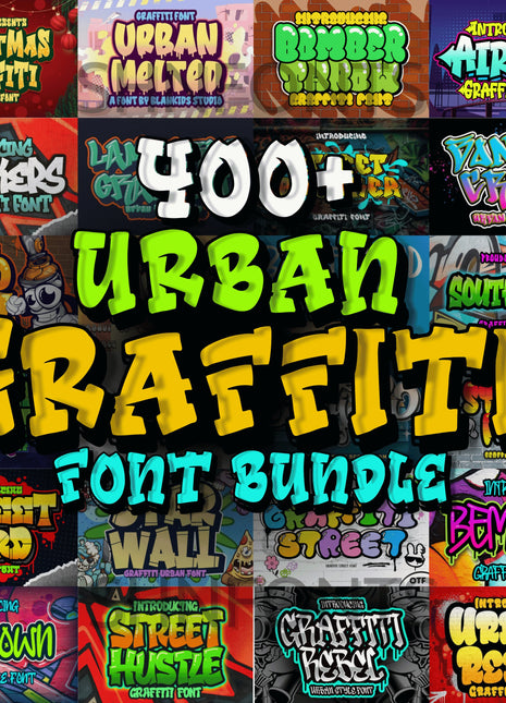400+ Urban Graffiti Font Bundle TTF & OTF Commercial License