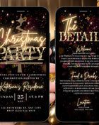 Animated Gold Christmas Party Invitation Video with Editable Canva Template