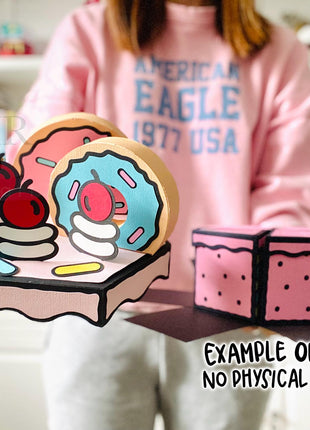 Cartoon Comic Cake Explosion Box SVG Cut Files for Cricut