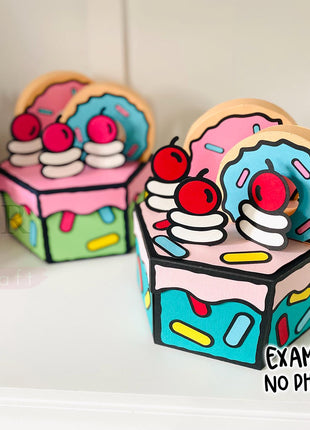 Cartoon Comic Cake Explosion Box SVG Cut Files for Cricut