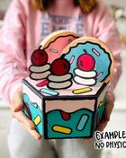 Cartoon Comic Cake Explosion Box SVG Cut Files for Cricut