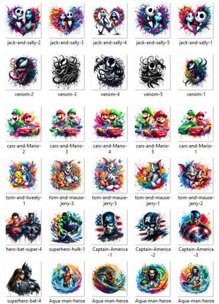 MEGA BUNDLE 6250 Png Design Bundle Cartoon Character PNG Tshirt Mug Tumpler Design 300Dpi High Resolution Transparent Png