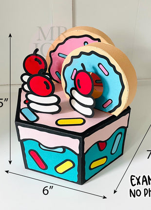 Cartoon Comic Cake Explosion Box SVG Cut Files for Cricut