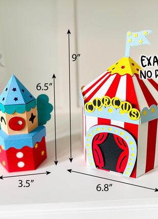 Circus Clown Carnival Explosion Box SVG Kit for Cricut