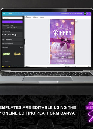 Editable Friendsgiving Dinner Invitation Video MP4 & JPEG Invite