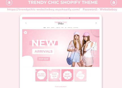 6 Shopify Theme Bundle: Feminine, Minimal, Cute Design, OS 2.0 Ready