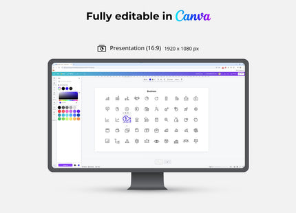 50 Outline Business Icons Pack — Editable Canva Figma SVG Set