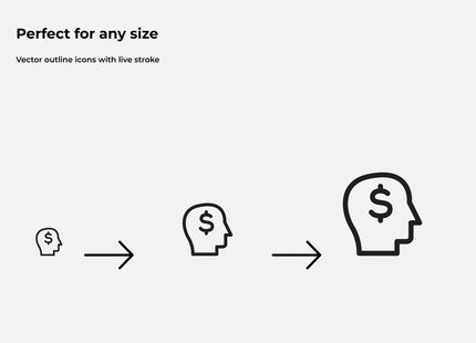 50 Outline Business Icons Pack — Editable Canva Figma SVG Set