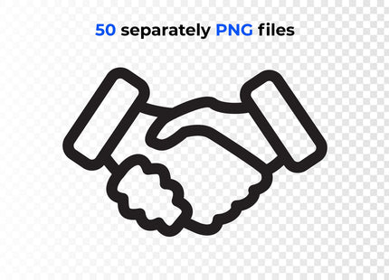 50 Outline Business Icons Pack — Editable Canva Figma SVG Set