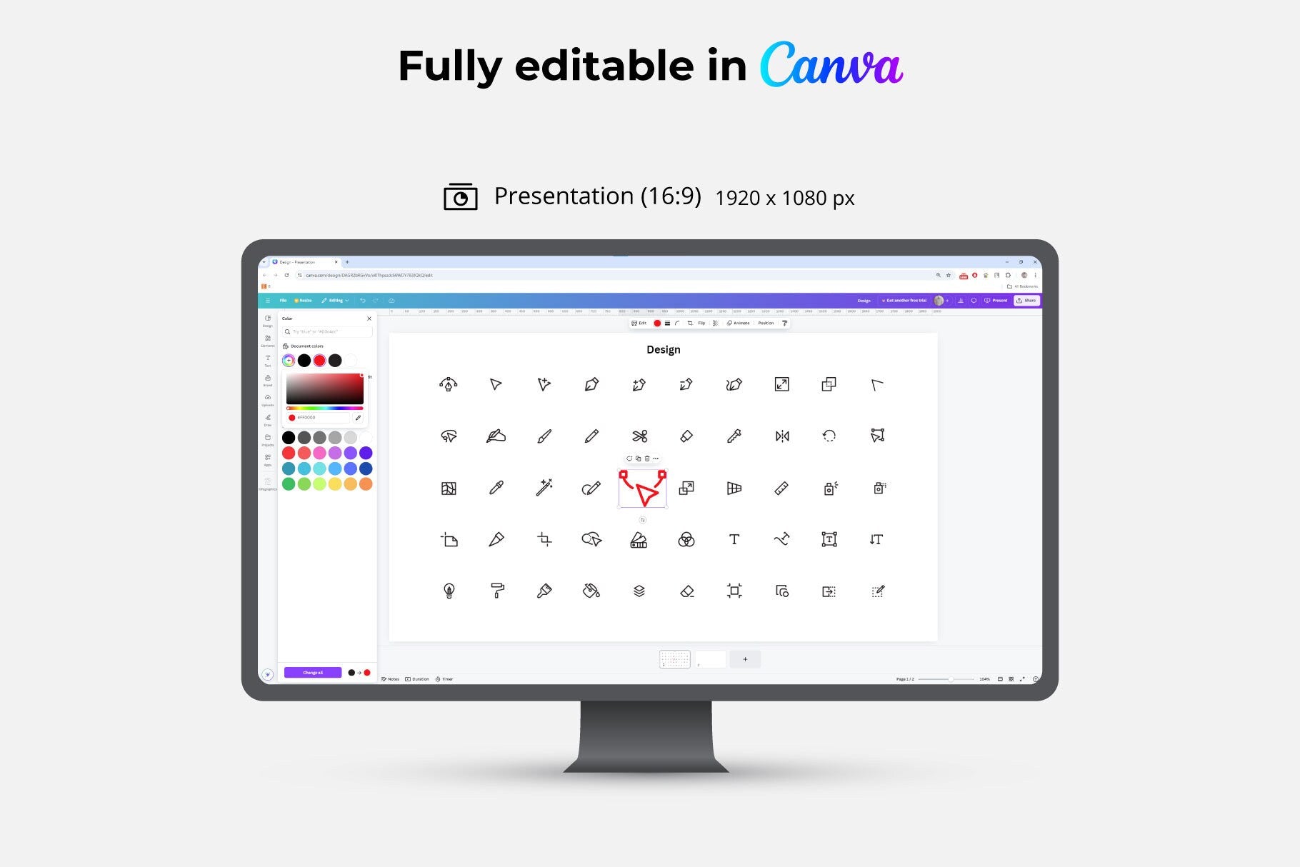 50 Outline Graphic Design Icons Pack Editable Canva SVG Figma – Crafty ...