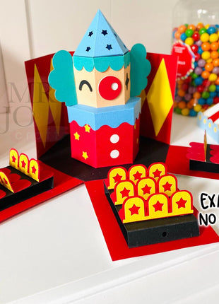 Circus Clown Carnival Explosion Box SVG Kit for Cricut