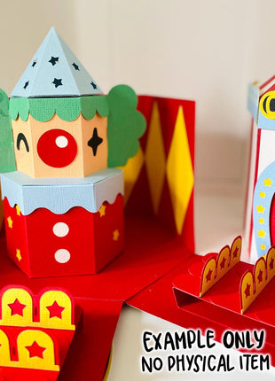 Circus Clown Carnival Explosion Box SVG Kit for Cricut