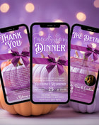 Editable Friendsgiving Dinner Invitation Video MP4 & JPEG Invite