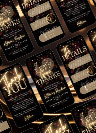 Editable Thanksgiving Video Invitation eCard for Fall Family Dinner Evite