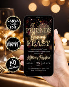 Animated Friendsgiving Feast Invitation Editable Canva MP4 JPEG Evite