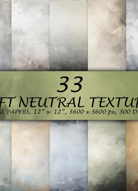 Soft Neutral Textures Portrait Backdrop Pack Fine Art Grunge Overlays