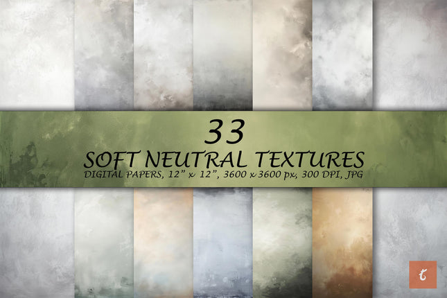 Soft Neutral Textures Portrait Backdrop Pack Fine Art Grunge Overlays