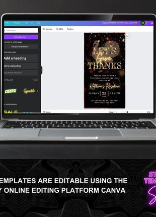 Editable Thanksgiving Video Invitation eCard for Fall Family Dinner Evite