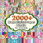 2000 + Mega Digital Paper Pack, Christmas Digital Paper, Floral Digital Paper, Digital Scrapbook, Seamless Background, Digital Patterns