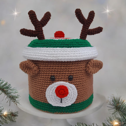 Christmas boxes Santa and Rudolph crochet patterns, christmas gift box, xmas crochet patterns, santa crochet, rudolph crochet, Multilanguage