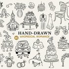 Hand Drawn Whimsical Wedding Clipart Bundle 65 SVG PNG Files