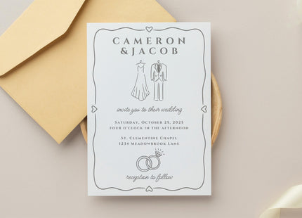 Hand Drawn Whimsical Wedding Clipart Bundle 65 SVG PNG Files