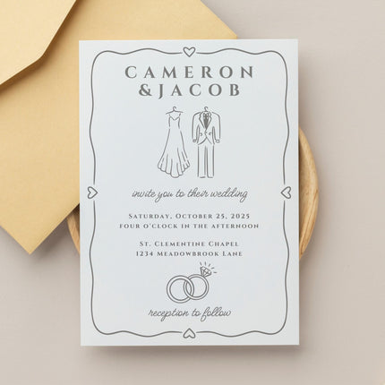 Hand Drawn Whimsical Wedding Clipart Bundle 65 SVG PNG Files