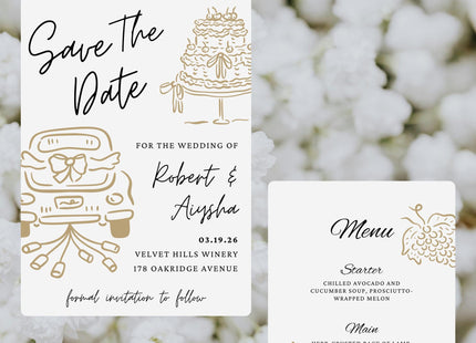 Hand Drawn Whimsical Wedding Clipart Bundle 65 SVG PNG Files