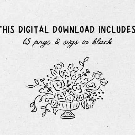 Hand Drawn Whimsical Wedding Clipart Bundle 65 SVG PNG Files