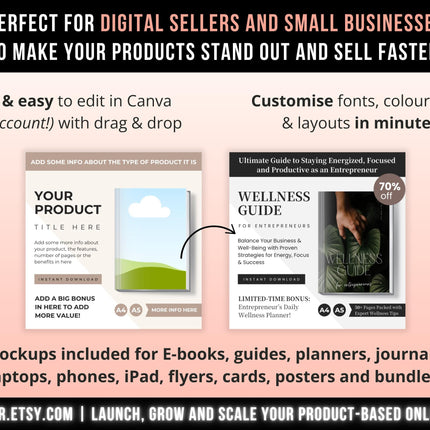 1500 Etsy Listing Mockup Templates Bundle for Digital Products, Editable Canva Mockups for Etsy Listing, Etsy Product Image Mockup Templates