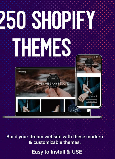 Ultimate 250+ Shopify Theme Collection: Premium Ecommerce Store Design Pack