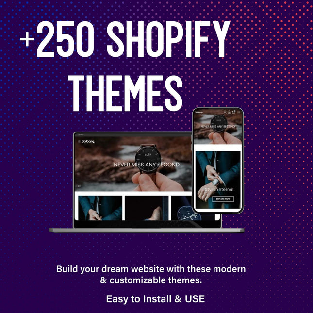 Ultimate 250+ Shopify Theme Collection: Premium Ecommerce Store Design Pack