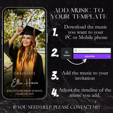 2025 Modern Digital Graduation Ceremony Invitation Template, Minimalist College Grad Announcement, Multiple Photo Graduation Party Invite