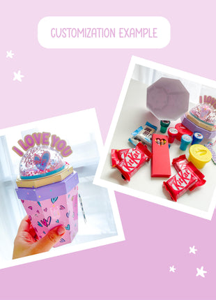 Printable Coffee Cup Gift Box SVG Template DIY Party Favor